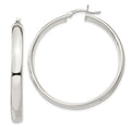 Sterling Silver 5x40mm Hoop Earrings, 40 x 5 mm
