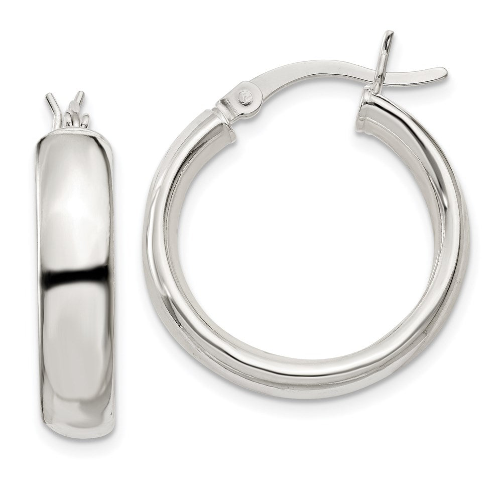 Sterling Silver 4.75x20mm Hoop Earrings, 20 x 5 mm
