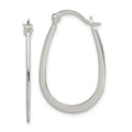 Sterling Silver Polished Oval Hoop Earrings, 15 x 18.7 mm