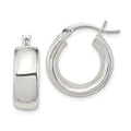 Sterling Silver Polished 6mm Round Hoop Earrings, 9 x 17 mm