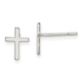 Sterling Silver Polished Latin Cross Post Earrings, 11 x 7 mm