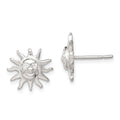 Sterling Silver Sun Mini Earrings, 12 x 13 mm
