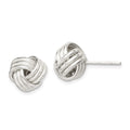 Sterling Silver Twisted Knot Post Earrings, 14 x 12 mm