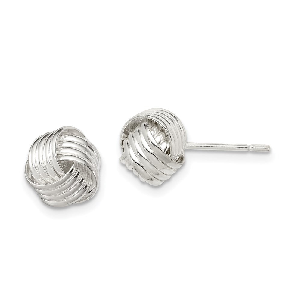 Sterling Silver Love Knot Earrings, 10 x 8 mm