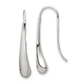 Sterling Silver Teardrop Wire Earrings, 33 x 5 mm