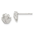 Sterling Silver Polished Mini Frog Post Earrings, 8 x 7 mm