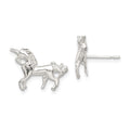 Sterling Silver Unicorn Mini Earrings, 11 x 10 mm