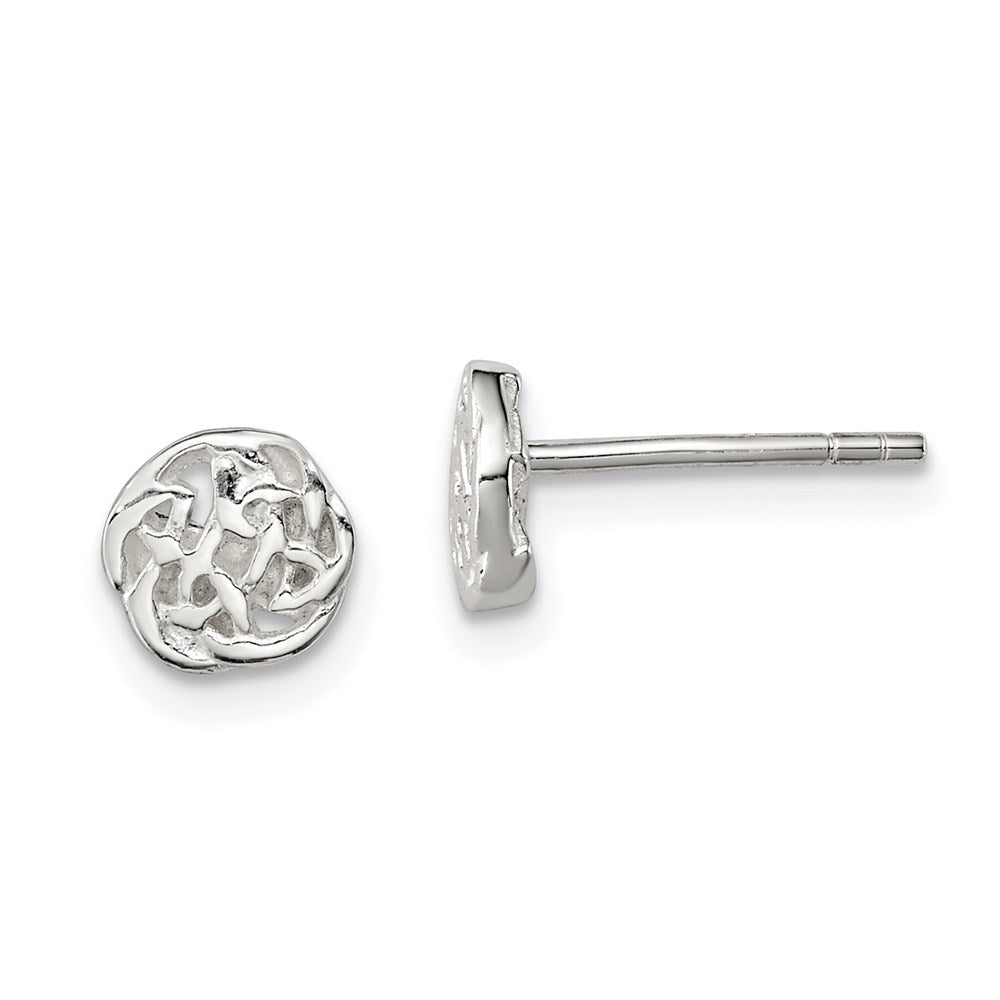 Sterling Silver Polished Celtic Knot Post Earrings, 6 x 6 mm