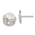 Sterling Silver Sand Dollar Mini Earrings, 10 x 10 mm