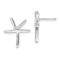 Sterling Silver Rhodium-plated Starfish Post Earrings, 16 x 14 mm