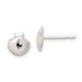 Sterling Silver Shell Mini Earrings, 8 x 8 mm