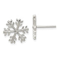 Sterling Silver CZ Polished Snowflake Post Earrings, 2.78 ct, 15 x 14 mm