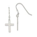 Sterling Silver Rhodium-plated Polished Cross Dangle Earrings, 31 x 12 mm