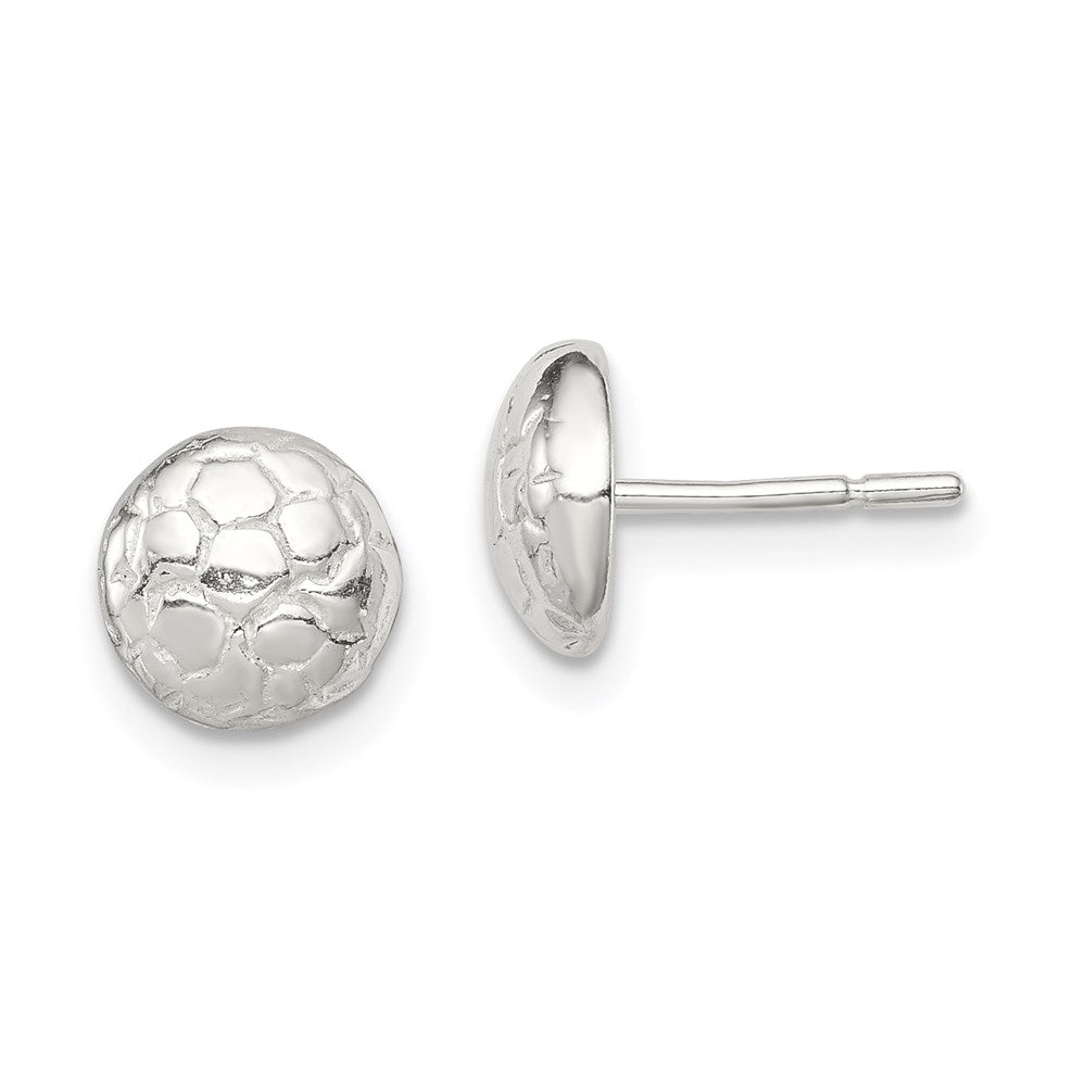 Sterling Silver Soccer Ball Mini Earrings, 7 x 6 mm