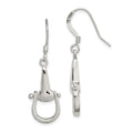 Sterling Silver Polished Stirrup Dangle Earrings, 38 x 11 mm