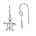 Sterling Silver Polished Turtle Dangle Earrings, 24 x 12 mm