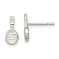 Sterling Silver Tennis Racquet Mini Earrings, 11 x 6 mm