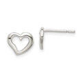 Sterling Silver Polished Heart Post Earrings, 8 x 8 mm, 0.71 g
