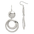 Sterling Silver Polished Fancy Circle Dangle Earrings, 61 x 30 mm