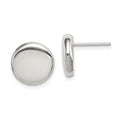 Sterling Silver Polished Button Post Earrings, 12 x 12 mm