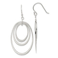 Sterling Silver Polished Triple Oval Dangle Earrings, 56 x 27 mm