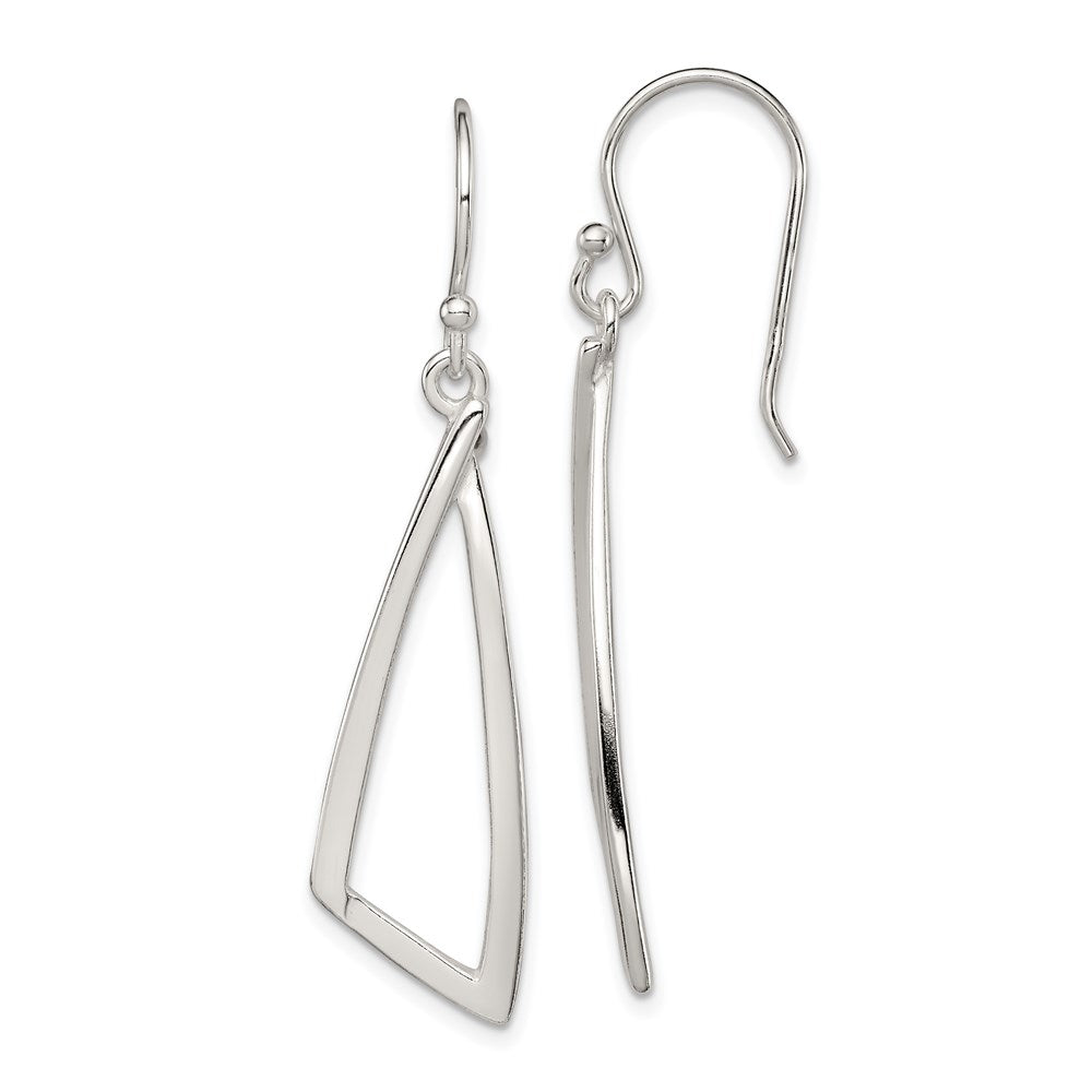 Sterling Silver Polished Fancy Dangle Earrings, 47 x 10 mm