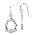 Sterling Silver Polished Triangular Shaped Dangle Earrings, 33 x 15 mm