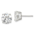 Sterling Silver 9mm Round Basket Set CZ Stud Earrings, 9 x 9 mm