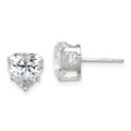 Sterling Silver Polished 8mm Heart Snap Set CZ Stud Earrings, 8 x 8 mm