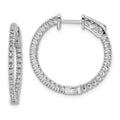 Sterling Shimmer Sterling Silver Rhodium-plated 60 Stone 1.3mm CZ In and Out Round Hinged Hoop Earrings, 23 x 23.5 mm