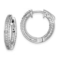 Sterling Shimmer Sterling Silver Rhodium-plated 134 Stone 1.3mm CZ In and Out Round Hinged Hoop Earrings, 19 x 19 mm