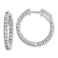 Sterling Shimmer Sterling Silver Rhodium-plated 44 Stone 2mm CZ In and Out Round Hinged Hoop Earrings, 23.6 x 23.6 mm