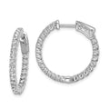 Sterling Shimmer Sterling Silver Rhodium-plated 50 Stone 1.7mm CZ In and Out Round Hinged Hoop Earrings, 22.4 x 23 mm
