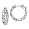 Sterling Shimmer Sterling Silver Rhodium-plated 24 Stone 3.5mm CZ In and Out Round Hinged Hoop Earrings, 21.5 x 21.5 mm