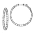 Sterling Shimmer Sterling Silver Rhodium-plated 52 Stone 3.5mm CZ In and Out Round Hinged Hoop Earrings, 38 x 38 mm