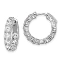 Sterling Shimmer Sterling Silver Rhodium-plated 20 Stone 3.75mm CZ In and Out Round Hinged Hoop Earrings, 19.5 x 19.5 mm