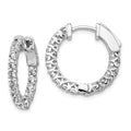 Sterling Shimmer Sterling Silver Rhodium-plated 30 Stone 2.3mm CZ In and Out Round Hinged Hoop Earrings, 21 x 21 mm