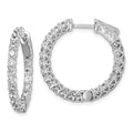 Sterling Shimmer Sterling Silver Rhodium-plated 40 Stone 2.5mm CZ In and Out Round Hinged Hoop Earrings, 25 x 25 mm