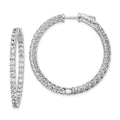 Sterling Shimmer Sterling Silver Rhodium-plated 66 Stone 2.5mm CZ In and Out Round Hinged Hoop Earrings, 36.5 x 36.5 mm