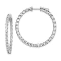 Sterling Shimmer Sterling Silver Rhodium-plated 52 Stone 2.3mm CZ In and Out Round Hinged Hoop Earrings, 36 x 36 mm