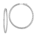 Sterling Shimmer Sterling Silver Rhodium-plated 78 Stone 2.3mm CZ In and Out Round Hinged Hoop Earrings, 49.5 x 48.5 mm