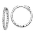 Sterling Shimmer Sterling Silver Rhodium-plated 50 Stone 1.9mm CZ In and Out Round Hinged Hoop Earrings, 26 x 26 mm
