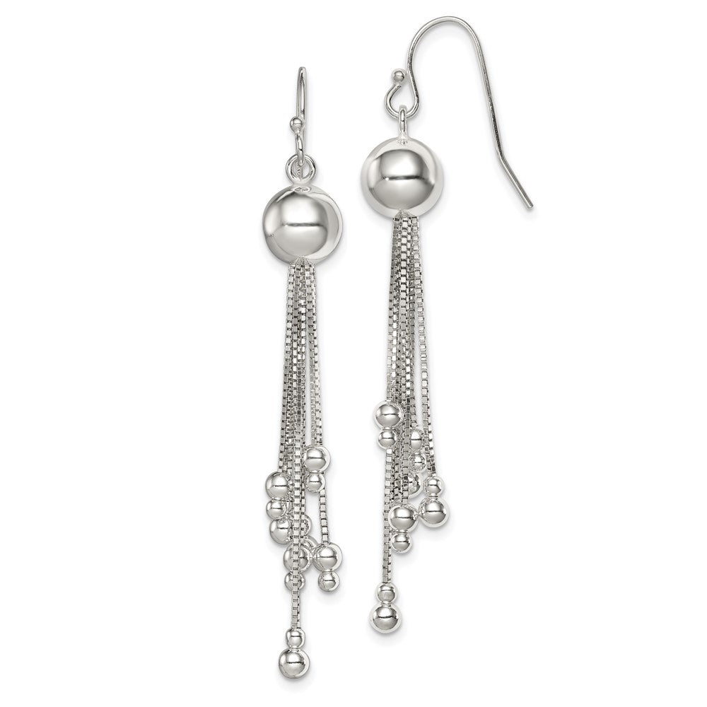 Sterling Silver Shepherd Hook Earrings, 57 x 8 mm