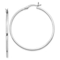 Sterling Silver Rhodium-plated 1.5x40mm Hoop Earrings, 40 x 1.5 mm