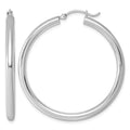 Sterling Silver Rhodium-plated 3mm Round Hoop Earrings, 42 x 3 mm