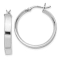 Sterling Silver Rhodium Plated 4.25x25Hoop Earrings, 25 x 4.25 mm