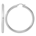 Sterling Silver Rhodium-plated 4mm Round Hoop Earrings, 58 x 4 mm