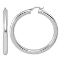 Sterling Silver Rhodium-plated 5mm Round Hoop Earrings, 57 x 5 mm