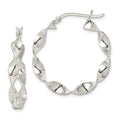 Sterling Silver Twisted 4x30mm Hoop Earrings, 30 x 4 mm