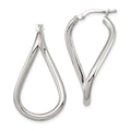 Sterling Silver Rhodium-plated Polished Twisted Oval Hoop Earrings, 28 x 16 mm